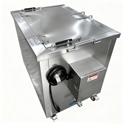 Commercial Stainless Steel 274L Heating Soak Tank with Basket and Wheels - 2KW Industrial Cleaning System