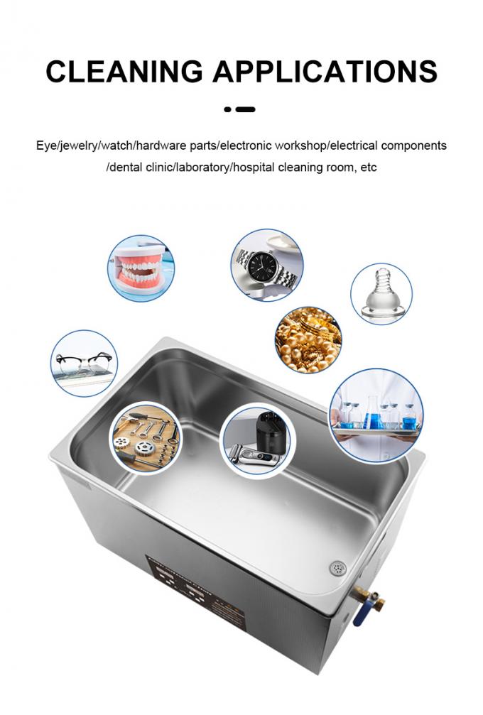 40khz Ultrasonic Cleaning Machine 600w Metal Ultrasonic Jewelry Cleaner 9